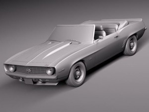 Chevrolet Camaro 1969 SS convertible 3Dモデル