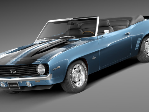 Chevrolet Camaro SS Convertible 1969 3D 模型