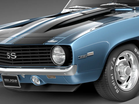 Chevrolet Camaro SS Convertible 1969 3D Model
