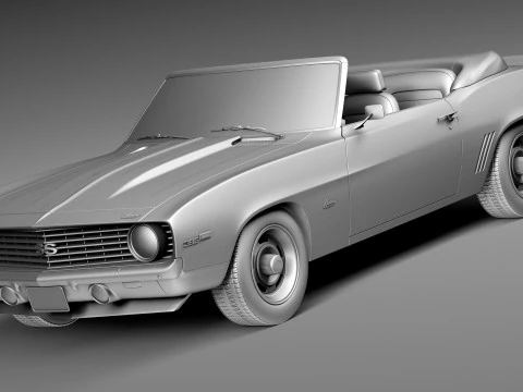 Chevrolet Camaro SS Convertible 1969 3D Model