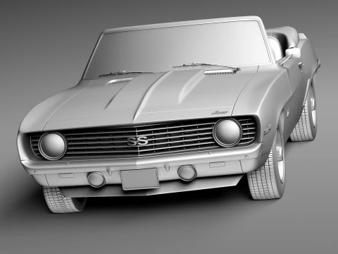 Chevrolet Camaro SS Convertible 1969 3D Model
