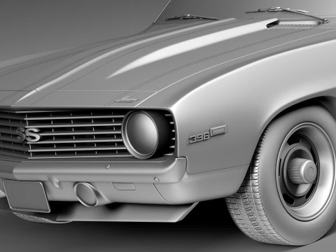 Chevrolet Camaro SS Convertible 1969 3D Model