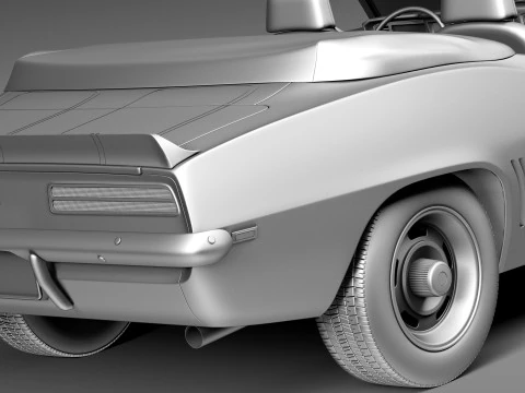 Chevrolet Camaro SS Convertible 1969 3D Model