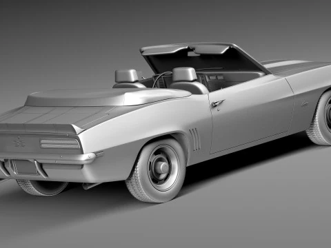 Chevrolet Camaro SS Convertible 1969 3D Model