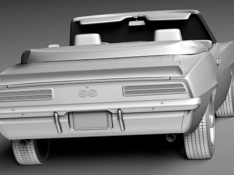 Chevrolet Camaro SS Convertible 1969 3D Model