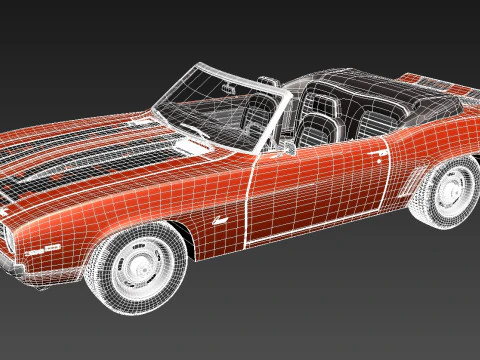 Chevrolet Camaro SS Convertible 1969 3D Model