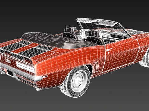 Chevrolet Camaro SS Convertible 1969 3D Model