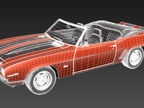 Chevrolet Camaro SS Convertible 1969 3D Model