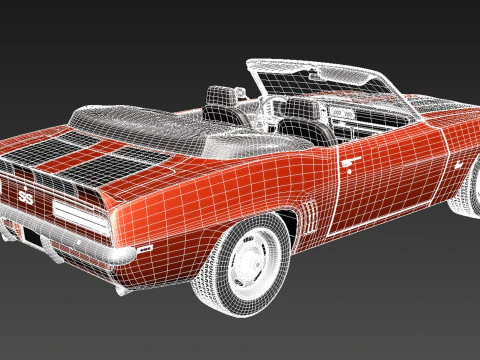 Chevrolet Camaro SS Convertible 1969 3D Model