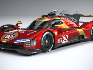 Ferrari 499P Racecar 2023 LowPoly 3D 模型