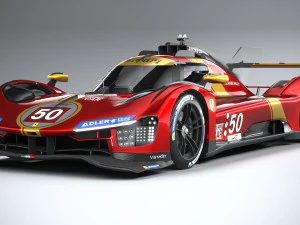 フェラーリ 499P レースカー 2023 ローポリ 3Dモデル