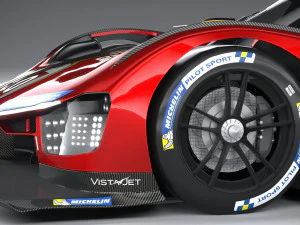 フェラーリ 499P レースカー 2023 ローポリ 3Dモデル