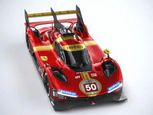 フェラーリ 499P レースカー 2023 ローポリ 3Dモデル
