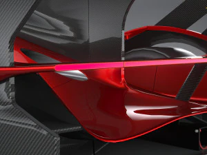 フェラーリ 499P レースカー 2023 ローポリ 3Dモデル