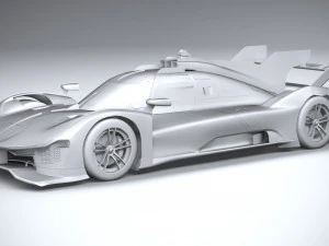 フェラーリ 499P レースカー 2023 ローポリ 3Dモデル