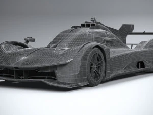 フェラーリ 499P レースカー 2023 ローポリ 3Dモデル