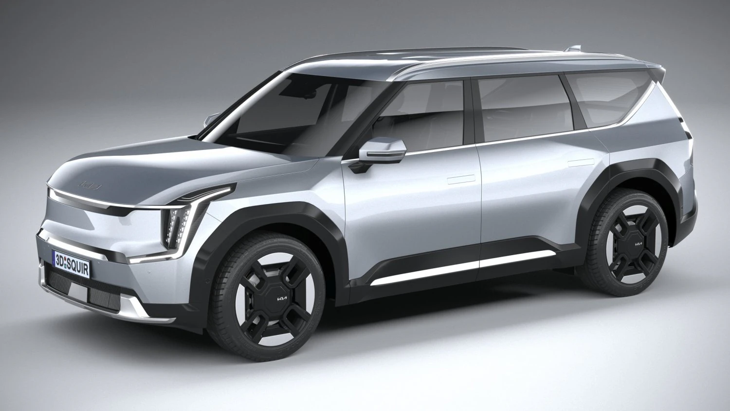 Kia EV9 2024 3D Model .c4d .max .obj .3ds .fbx .stl .blend 