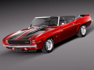 Chevrolet Camaro Z28 Кабріолет 1969 року 3D Модель