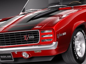 Chevrolet Camaro 1969 Z28 Convertible 3D Model