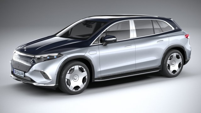 Mercedes-Benz EQS SUV Maybach 2024 3D 模型 .c4d .max .obj .3ds .fbx .stl .blend 