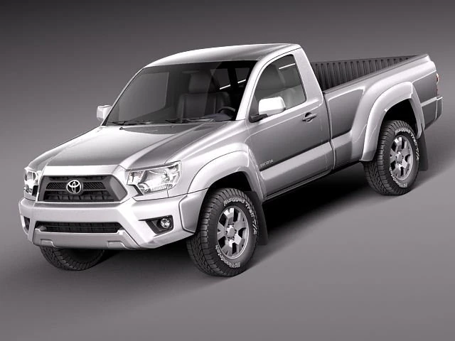 Toyota Tacoma Single Cab 2012 3D Model .c4d .max .obj .3ds .fbx .stl .blend