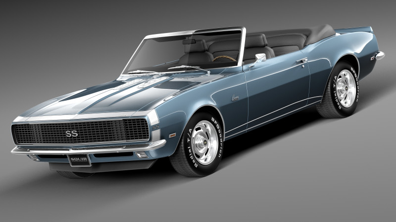 Chevrolet Camaro SS RS Convertible 1967 Modèle 3D .c4d .max .obj .3ds .fbx .stl .blend 
