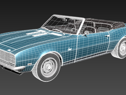 Chevrolet Camaro SS RS Convertible 1967 Modèle 3D