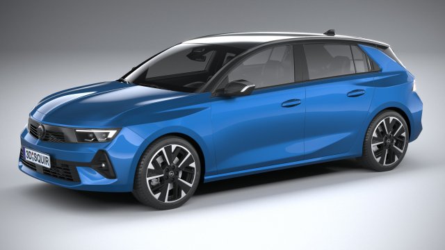 Opel Astra Electric 2023 3D 모델 .c4d .max .obj .3ds .fbx .stl .blend 