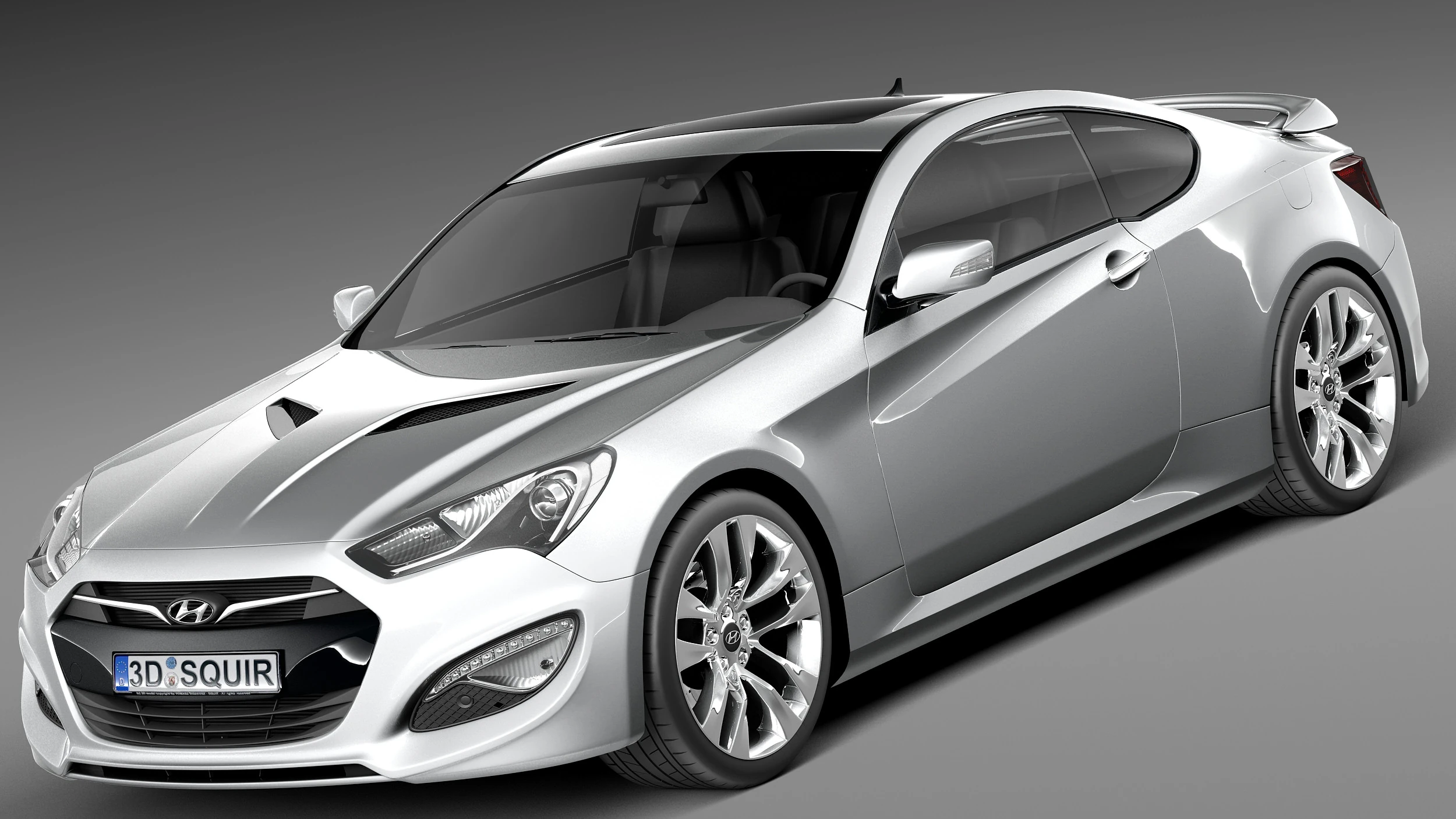 Hyundai Genesis Coupe 2013 3D Model .c4d .max .obj .3ds .fbx .stl .blend 