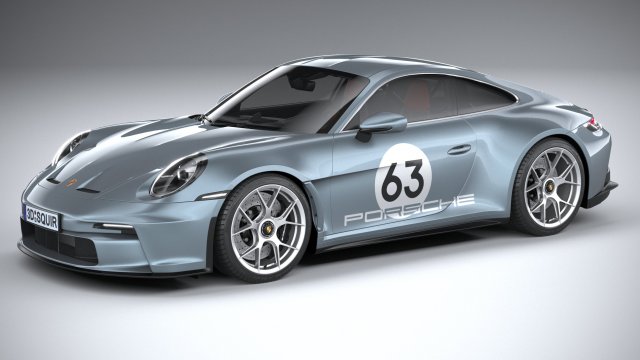 Porsche 911 S-T 2024 3D Модель .c4d .max .obj .3ds .fbx .stl .blend