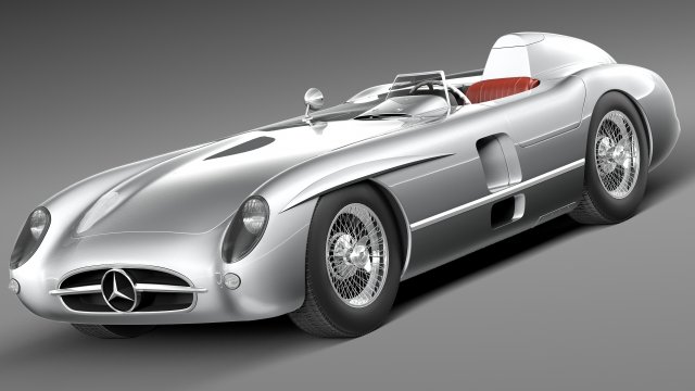 Mercedes-Benz 300 SLR 1955 Spider 3D Model .c4d .max .obj .3ds .fbx .stl .blend 
