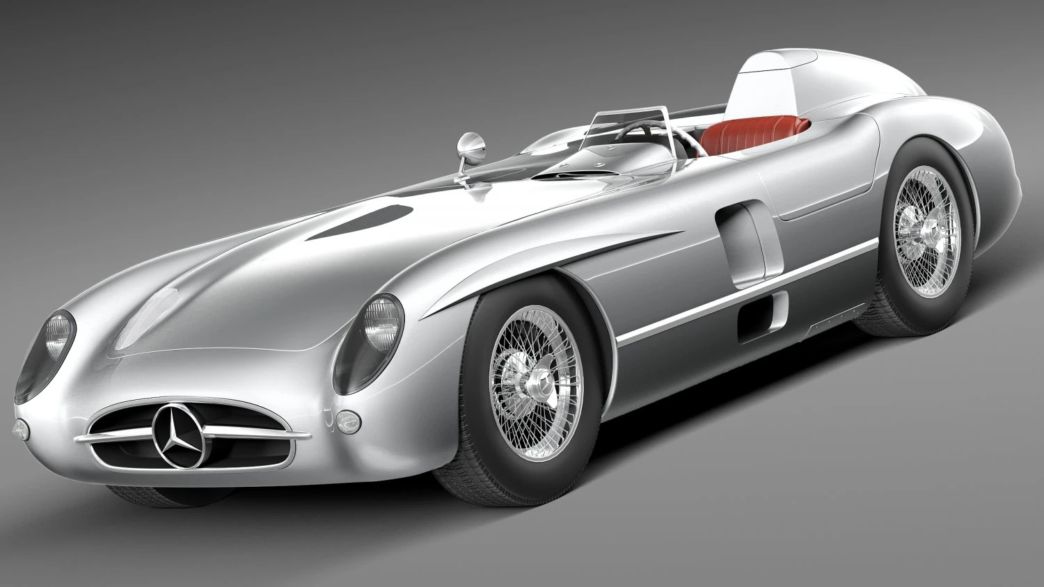 Mercedes-Benz 300 SLR 1955 Spider 3D Model .c4d .max .obj .3ds .fbx .stl .blend 