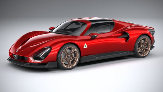 Alfa Romeo 33 Stradale 2024 Modelo 3D .c4d .max .obj .3ds .fbx .stl .blend 