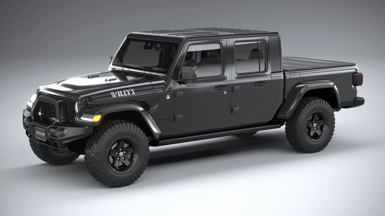 Jeep Gladiator Willys 2024 3D Model .c4d .max .obj .3ds .fbx .stl .blend 