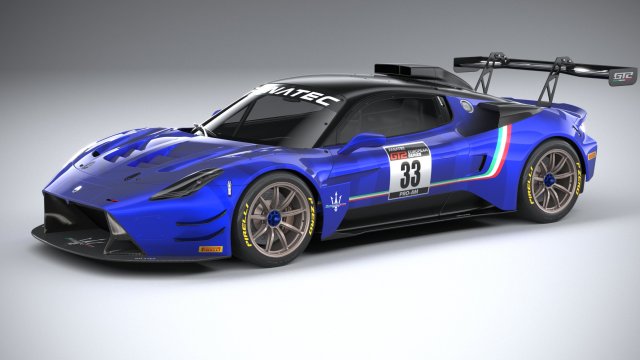 Maserati GT2 Racecar 2023 3Dモデル .c4d .max .obj .3ds .fbx .stl .blend 