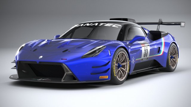 Maserati GT2 Racecar 2023 3D Model in Racing 3DExport