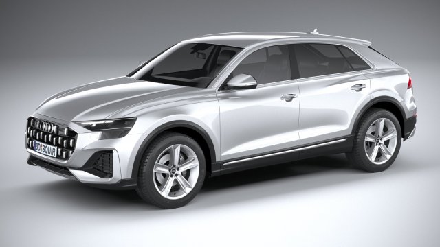 Audi Q8 Basic 2024 3D Модель .c4d .max .obj .3ds .fbx .stl .blend
