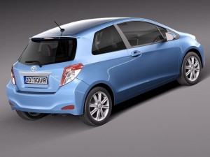 Toyota Yaris 3-door 2012 3D Модель