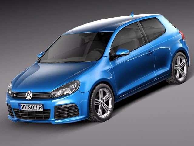 Volkswagen Golf R 2012 3D Model .c4d .max .obj .3ds .fbx .stl .blend