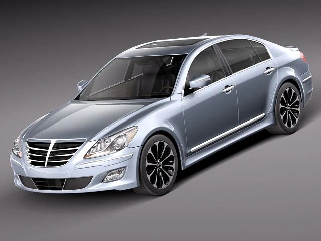 Hyundai Genesis Sedan 2012 3D Model .c4d .max .obj .3ds .fbx .stl .blend