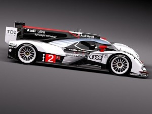 Audi R18 2012 race car 3D Modell