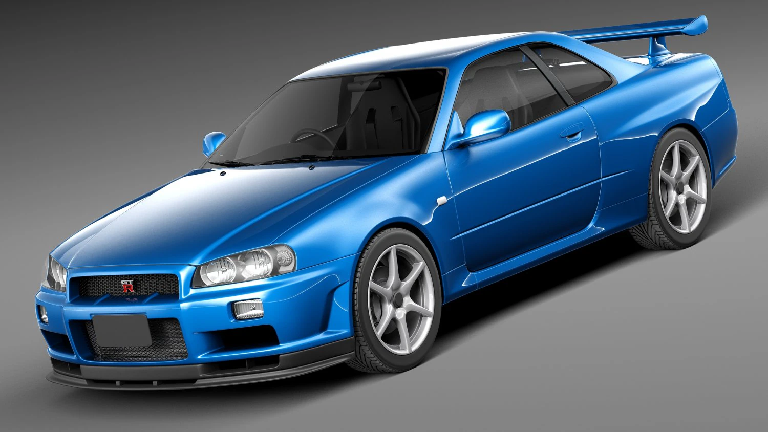 Nissan Skyline R34 GT-R 3D Model .c4d .max .obj .3ds .fbx .stl .blend 