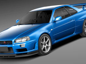 Nissan Skyline R34 GT-R 3D Model