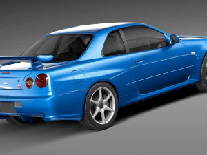 Nissan Skyline R34 GT-R 3D Model