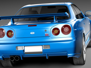 Nissan Skyline R34 GT-R 3D Модель