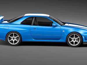 Nissan Skyline R34 GT-R 3D Model