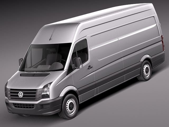 Volkswagen Crafter Van Long 2011 3D Модель .c4d .max .obj .3ds .fbx .stl .blend 