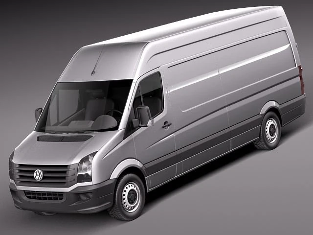 Volkswagen Crafter Van Long 2011 3D Model .c4d .max .obj .3ds .fbx .stl .blend 