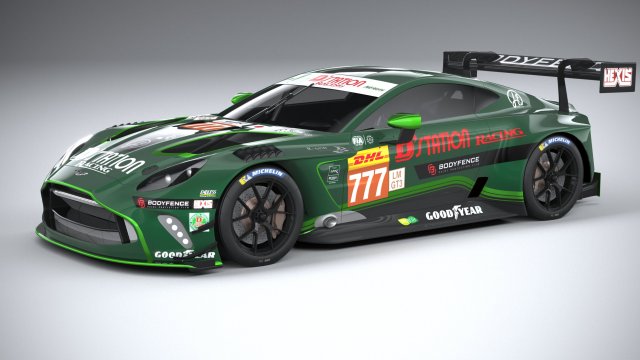 Aston Martin Vantage GT3 2023 3D मॉडल .c4d .max .obj .3ds .fbx .stl .blend 