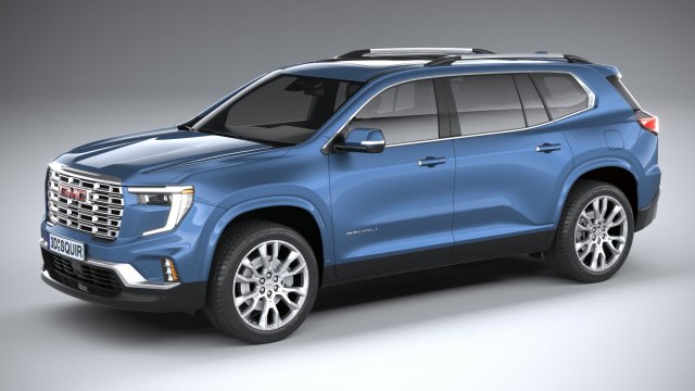 GMC Acadia Denali 2024 3D Model .c4d .max .obj .3ds .fbx .stl .blend 